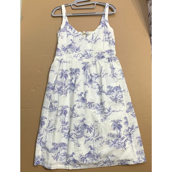 FAT FACE White/Blue Flamingo Pattern HEIDI Summer Sun Dress Sz 8 NWT - Picture 15 of 16